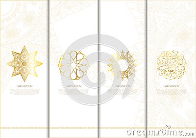 Islamic Thai element concept template elegant background and log Vector Illustration