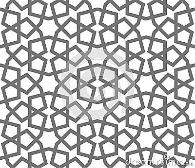 Islamic vector geometric ornaments, traditional arabic art. Oriental seamless pattern. Turkish, Arabian, Moroccan tile Vector Illustration