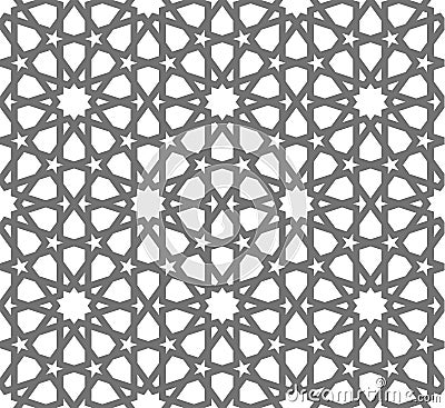Islamic vector geometric ornaments, traditional arabic art. Oriental seamless pattern. Turkish, Arabian, Moroccan tile Vector Illustration