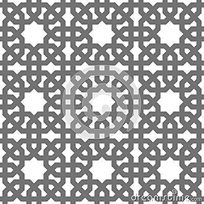 Islamic vector geometric ornaments, traditional arabic art. Oriental seamless pattern. Turkish, Arabian, Moroccan tile Vector Illustration