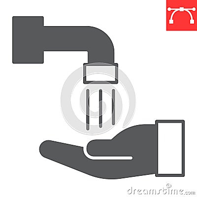 Islamic wudu glyph icon Vector Illustration