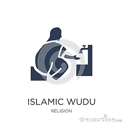Islamic Wudu icon. Trendy flat vector Islamic Wudu icon on white Vector Illustration