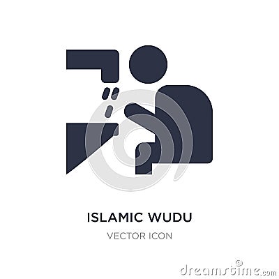 islamic wudu icon on white background. Simple element illustration from Religion concept Vector Illustration