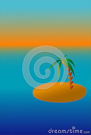 Island Cartoon Illustration