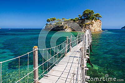 Island bridge over sea Stock Photo