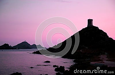 Island called Les Sanguinaires in Corsica in France Stock Photo