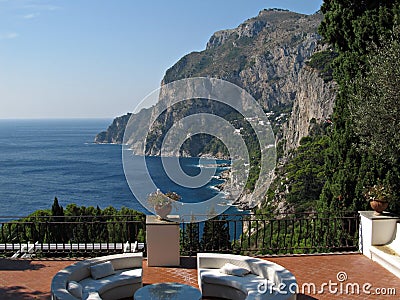 Island Capri - A Nice Terrace View Stock Photo