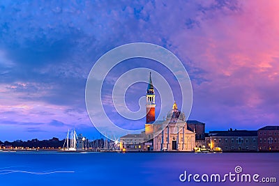 San Giorgio di Maggiore at sunrise, Venice, Italy Stock Photo