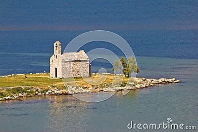 Island church by the sea Stock Photo