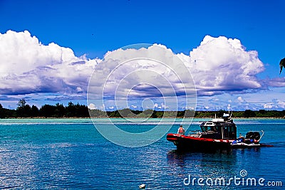 Island of Guam Fire Rescue boat Editorial Stock Photo