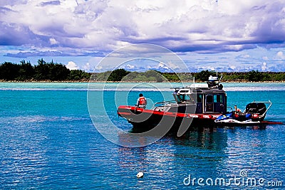 Island of Guam Fire Rescue boat Editorial Stock Photo