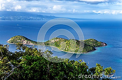 Island Ilet a Cabrit, Terre-de-Haut, Iles des Saintes, Les Saintes, Guadeloupe, Lesser Antilles, Caribbean Stock Photo