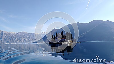 On the island of kotor in the middle of the lake Stock Photo