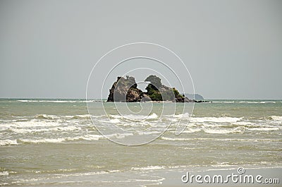 Island at Laem Charoen beach and Mae Pim beach Stock Photo