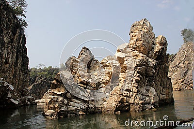 Island of Marble Rock Stock Photo