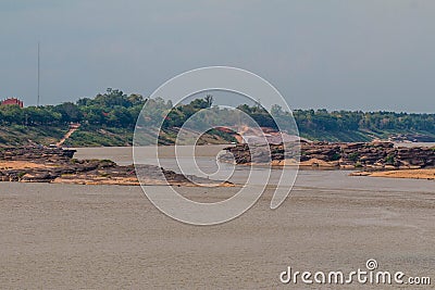 Island mekong river Thai-Laos Stock Photo