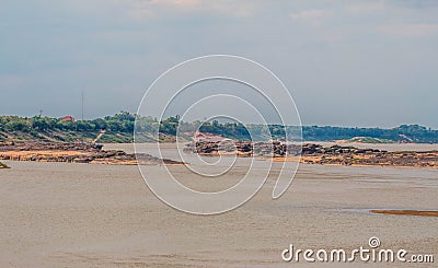 Island mekong river Thai-Laos Stock Photo