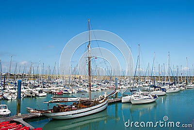 Island Oleron in France with yachts in harbor Stock Photo