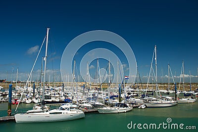 Island Oleron in France with yachts in harbor Stock Photo