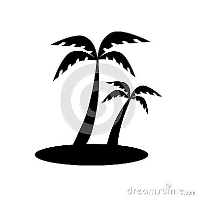 Island with palm trees icon. Trendy Island with palm trees logo Vector Illustration