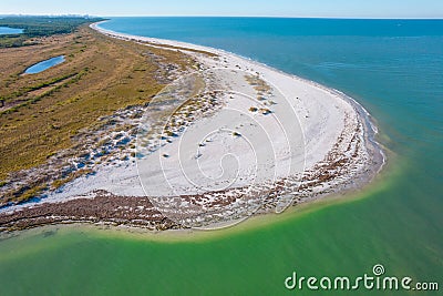 Island. Panorama of Caladesi Island State Park or Clearwater Beach Florida. Spring break or Summer vacations Stock Photo