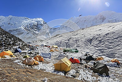 Island peak basecamp from everest trek nepal Editorial Stock Photo