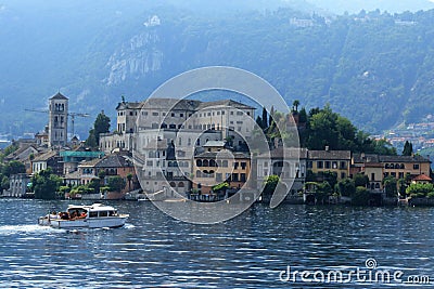 The island of San Giulio in northern Italy Editorial Stock Photo