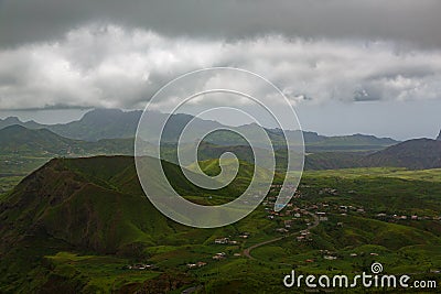 Mountain and valley Stock Photo