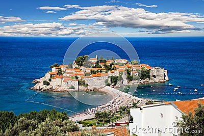 Island of Sveti Stefan Stock Photo