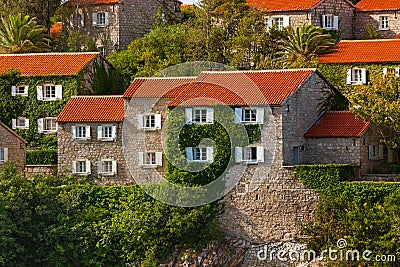 Island Sveti Stefan - Montenegro Stock Photo