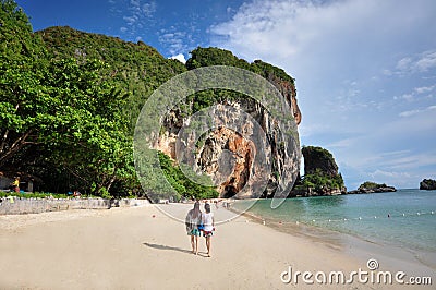Island in Thailand Krabi has clean beaches, clear waters and b Editorial Stock Photo
