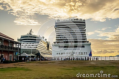 Island Unveiled: Norwegian Encore Docks in Tortola, Inviting Passengers to Immerse in Caribbean Splendor Editorial Stock Photo