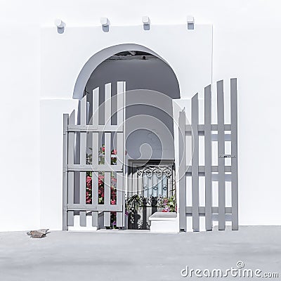 Island Village Door Stock Photo