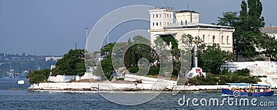 Island with weather station Editorial Stock Photo