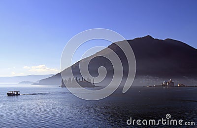 Islands in the Bay of Kotor Stock Photo