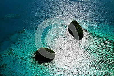 Islands and glittering sea Stock Photo