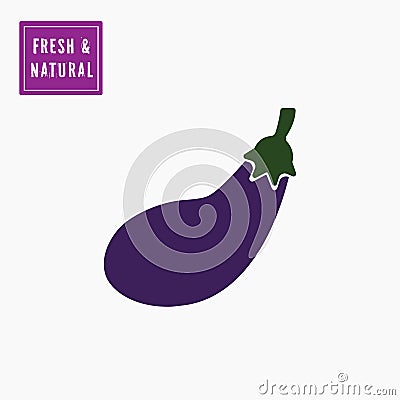 Violet, purple eggplant, aubergine icon. Vector Illustration