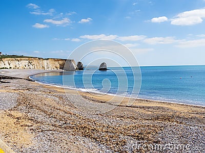 Isle of Wight coast Alum Bay next to the Needles Stock Photo