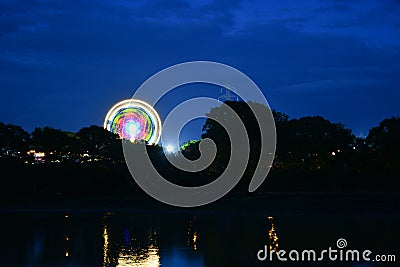 Isle of Wight Festival Rides at Night Stock Photo