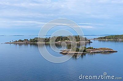 Islets of Stockholm Archipelago in Baltic Sea Stock Photo