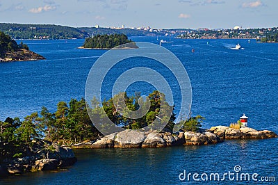 Islets of Stockholm Archipelago in Baltic Sea, Sweden Stock Photo