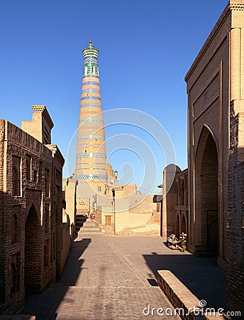 Islom hoja minaret - Khiva Stock Photo