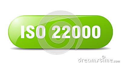 iso 22000 button. sticker. banner. rounded glass sign Vector Illustration