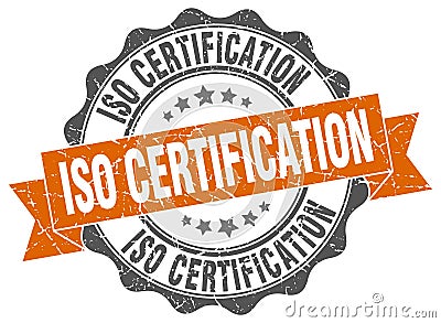 iso certification seal. stamp Vector Illustration