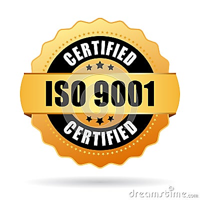 Iso 9001 certified icon Vector Illustration