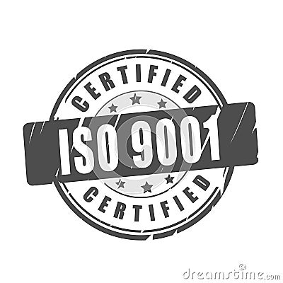 ISO 9001 certified vector stamp Vector Illustration