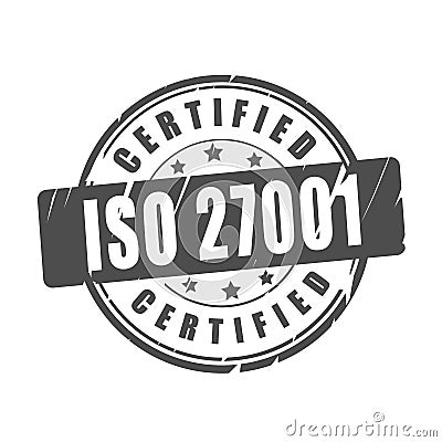 ISO 27001 certified vector stamp Vector Illustration