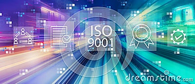 ISO 9001 with high speed motion blur Stock Photo