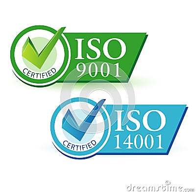 ISO 9001 and ISO 14001 Vector Illustration