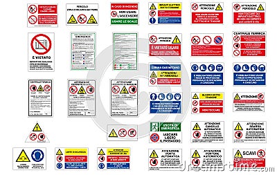 ISO 7010 SIGN WARNING SET SYMBOL Vector Illustration